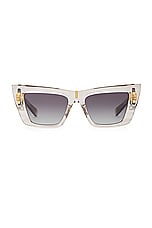 BALMAIN B-eye Sunglasses in Grey & Gold, view 1, click to view large image.