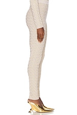 BALMAIN Glitter Monogram Base Layer Leggings in Beige, view 2, click to view large image.