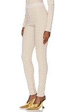 BALMAIN Glitter Monogram Base Layer Leggings in Beige, view 3, click to view large image.