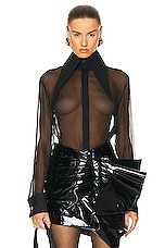 BALMAIN Silk Chiffon Shirt in Noir, view 1, click to view large image.