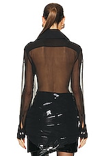 BALMAIN Silk Chiffon Shirt in Noir, view 3, click to view large image.