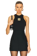 BALMAIN Retro Stretch Tank Top in Noir, view 1, click to view large image.