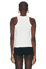 BALMAIN Retro Stretch Tank Top in Creme, view 3, click to view large image.