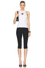 BALMAIN Retro Stretch Tank Top in Blanc & Noir, view 4, click to view large image.