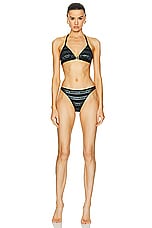 BALMAIN Triangle Bikini Set in Black, view 1, click to view large image.