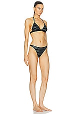 BALMAIN Triangle Bikini Set in Black, view 2, click to view large image.