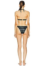 BALMAIN Triangle Bikini Set in Black, view 3, click to view large image.