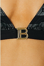 BALMAIN Triangle Bikini Set in Black, view 5, click to view large image.