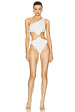 BALMAIN Trikini Swimsuit in Ivory, view 1, click to view large image.