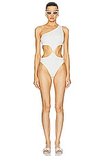 BALMAIN Trikini Swimsuit in Ivory, view 5, click to view large image.