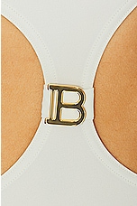 BALMAIN Trikini Swimsuit in Ivory, view 6, click to view large image.