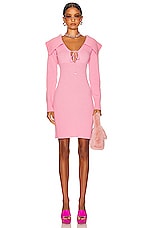 Blumarine Knitted Long Sleeve Dress in Peonia, view 4, click to view large image.