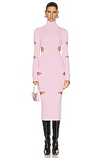 Blumarine Knitted Dress in Lilac Chiffon, view 1, click to view large image.