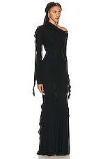Blumarine Off the Shoulder Gown in Nero, view 2, click to view large image.