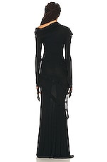 Blumarine Off the Shoulder Gown in Nero, view 4, click to view large image.