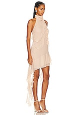 Blumarine High Neck Sleeveless Mini Dress in Amberlight, view 2, click to view large image.