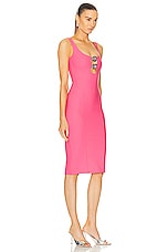 Blumarine Midi Dress in Pink Geranio, view 2, click to view large image.