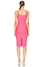 Blumarine Midi Dress in Pink Geranio, view 3, click to view large image.