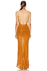Blumarine Maxi Dress in Bruciato, view 3, click to view large image.