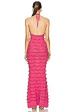 Blumarine Knit Maxi Dress in Red Bud, view 3, click to view large image.