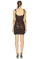 Blumarine Knit Mini Dress in Chocolate Brown, view 3, click to view large image.