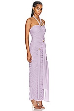 Blumarine Halter Neck Maxi Dress in Lavender, view 2, click to view large image.