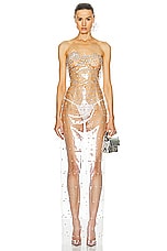 Blumarine Studded Mini Dress in Transparent, view 4, click to view large image.