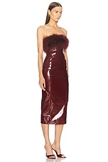 Blumarine Faux Patent Leather Dress in Burgundy, view 2, click to view large image.