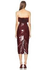 Blumarine Faux Patent Leather Dress in Burgundy, view 3, click to view large image.