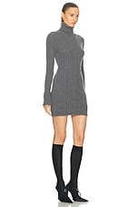 Blumarine Turtleneck Sweater Dress in Kitten Grey, view 2, click to view large image.