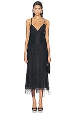 Blumarine Lace Midi Dress in Black, view 1, click to view large image.