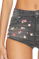 Blumarine Embroidered Short in Steel Grey, view 6, click to view large image.