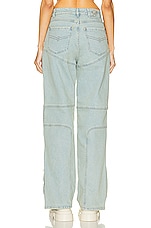 Blumarine Wide Leg Biker Jean in Sterling Blue, view 3, click to view large image.
