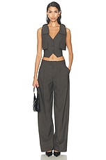 Blumarine Wide Leg Pant in Grey Castlerock, view 5, click to view large image.