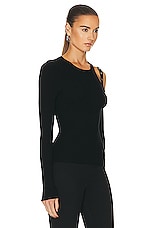 Blumarine Long Sleeve Sweater in Nero, view 2, click to view large image.