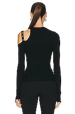Blumarine Long Sleeve Sweater in Nero, view 4, click to view large image.