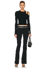 Blumarine Long Sleeve Sweater in Nero, view 5, click to view large image.
