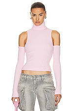 Blumarine Long Sleeve Turtleneck Sweater in Dalia, view 1, click to view large image.