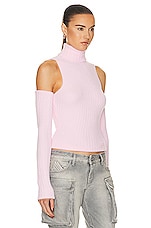 Blumarine Long Sleeve Turtleneck Sweater in Dalia, view 3, click to view large image.