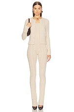 Blumarine Long Sleeve Cardigan in Croissant, view 6, click to view large image.