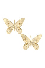 Blumarine Butterfly Earrings in Gold, view 1, click to view large image.