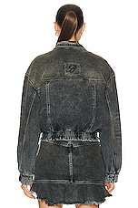 Blumarine Denim Jacket in Dark Shadow, view 3, click to view large image.