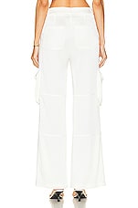 Blumarine Wide Leg Cargo Pant in Bianco Naturale, view 3, click to view large image.