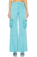 Blumarine Wide Leg Cargo Pant in Butterfly, view 1, click to view large image.