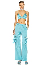 Blumarine Wide Leg Cargo Pant in Butterfly, view 4, click to view large image.