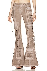 Blumarine Cargo Pant in Coffee Liqueur, view 1, click to view large image.