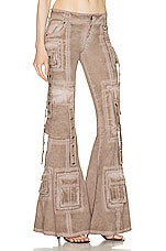 Blumarine Cargo Pant in Coffee Liqueur, view 2, click to view large image.