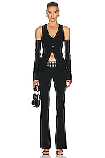 Blumarine Wide Leg Pant in Nero, view 4, click to view large image.