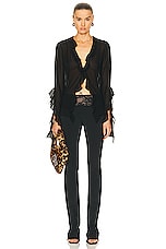 Blumarine Straight Leg Pant in Black, view 4, click to view large image.