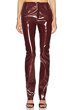 Blumarine Faux Patent Leather Pant in Burgundy, view 1, click to view large image.